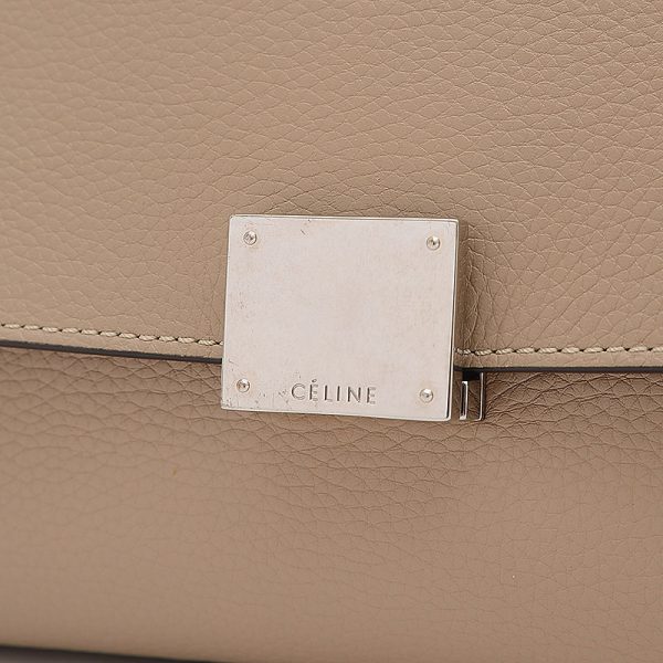 005234967 3 Celine Trapeze Medium 2way Bag Leather Suede Beige