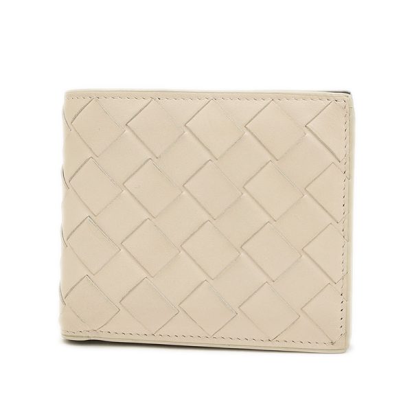 005235001 1 Bottega Veneta Bifold Wallet Leather Ivory Black