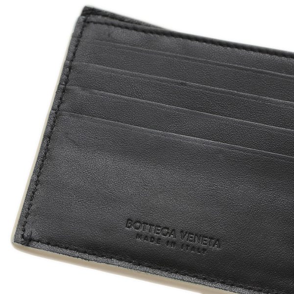 005235001 7 Bottega Veneta Bifold Wallet Leather Ivory Black