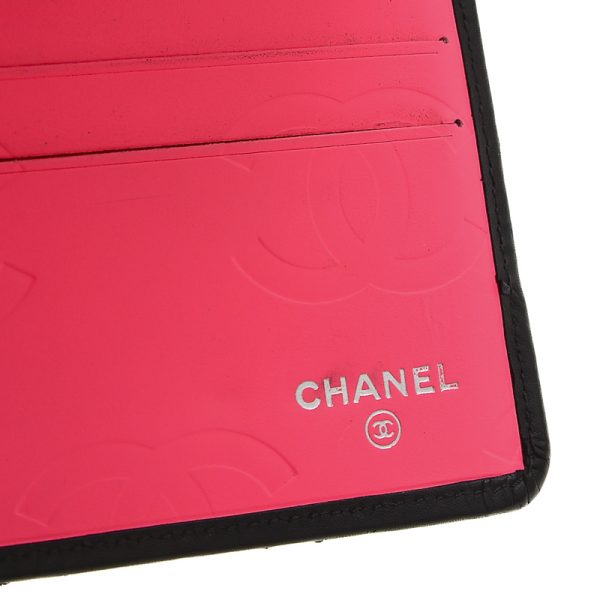 005235766 7 Chanel Cambon Line Trifold Long Wallet Black