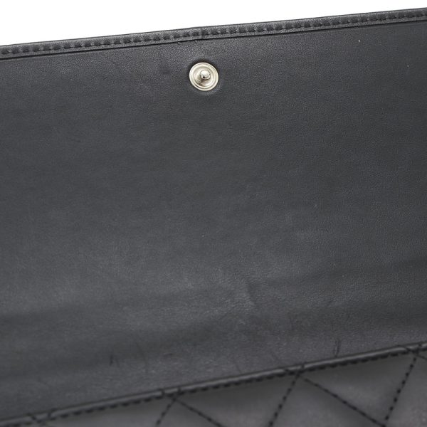 005235766 9 Chanel Cambon Line Trifold Long Wallet Black