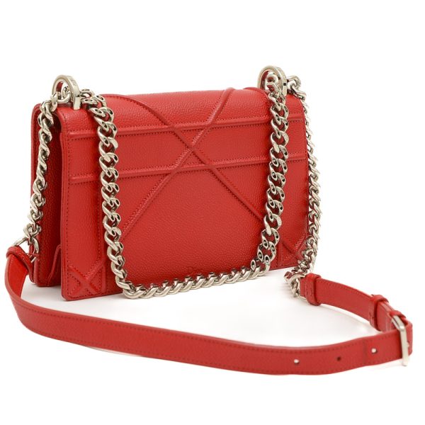 005235797 2 Dior Diorama Chain Shoulder Bag Leather Red