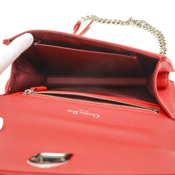 005235797 7 Dior Diorama Chain Shoulder Bag Leather Red