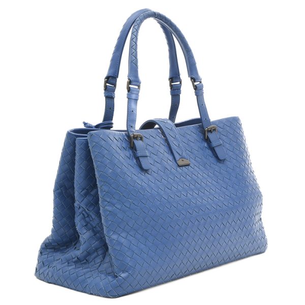 005235803 2 Bottega Veneta Intrecciato Rome Tote Bag Blue