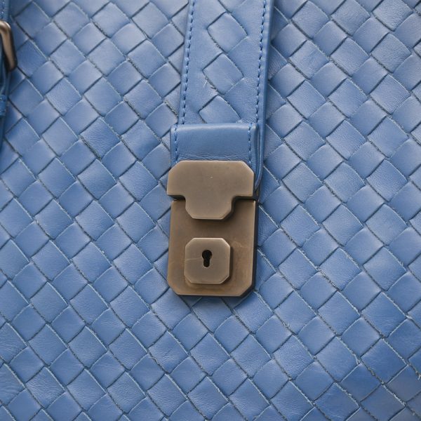 005235803 3 Bottega Veneta Intrecciato Rome Tote Bag Blue