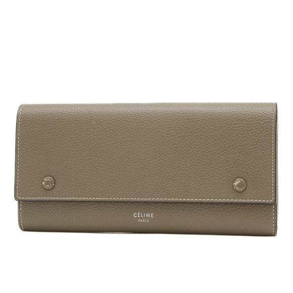 005237418 1 Celine Large Multifunction Flap Long Wallet Greige