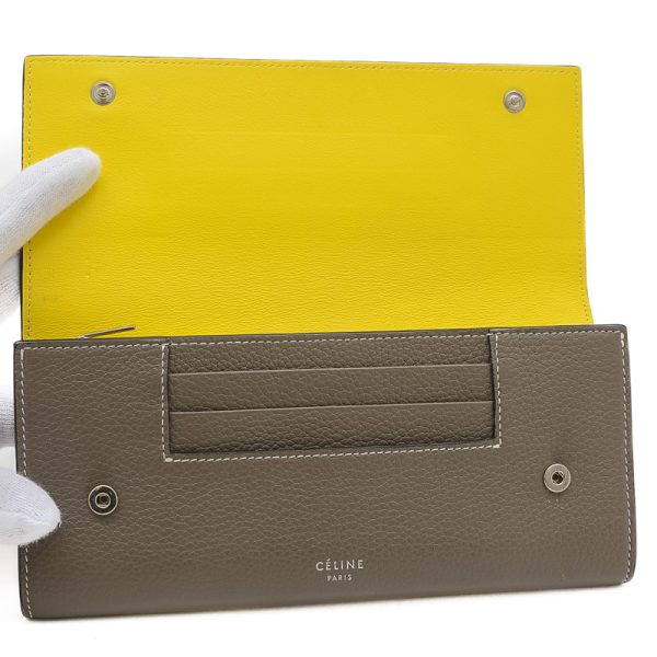 005237418 5 Celine Large Multifunction Flap Long Wallet Greige