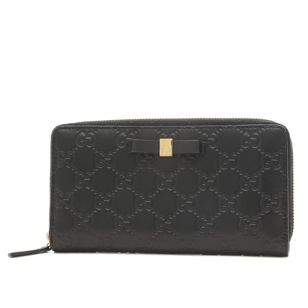 005237791 1 Gucci Guccisima Ribbon Motif Long Wallet Black