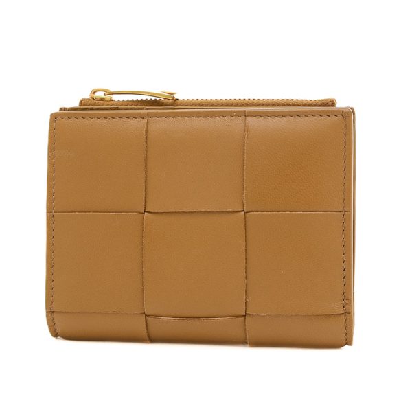 005239078 1 Bottega Veneta Maxi Bifold Compact Wallet Camel