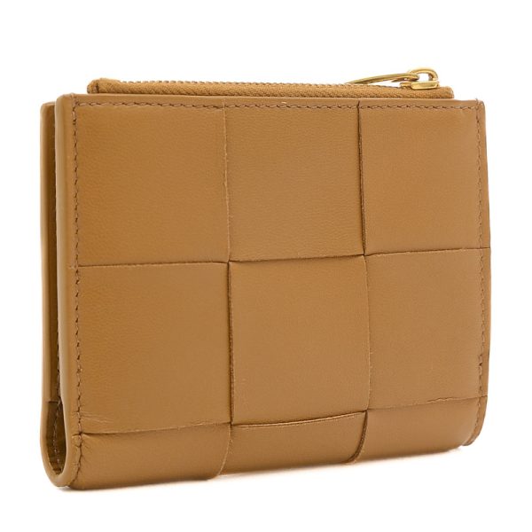 005239078 2 Bottega Veneta Maxi Bifold Compact Wallet Camel