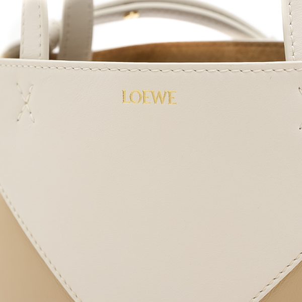 005241163 3 Loewe Puzzle Fold Tote Mini 2way Bag White