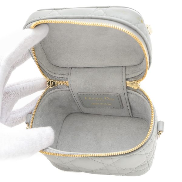 005241187 6 Dior Canage Micro Vanity Lamb Skin Mini Bag Gray Stone