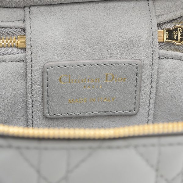 005241187 7 Dior Canage Micro Vanity Lamb Skin Mini Bag Gray Stone