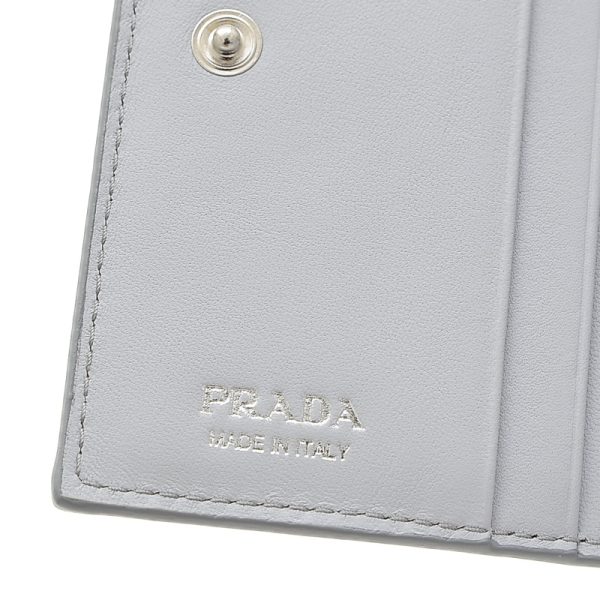 005241224 6 Prada Metal Logo Vitello Dyno Wallet Light Blue