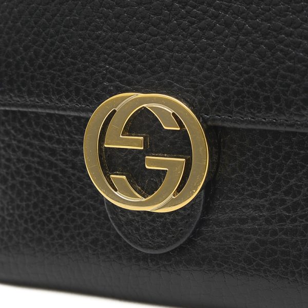 005241248 3 Gucci Interlocking G W Hook Wallet Leather Black