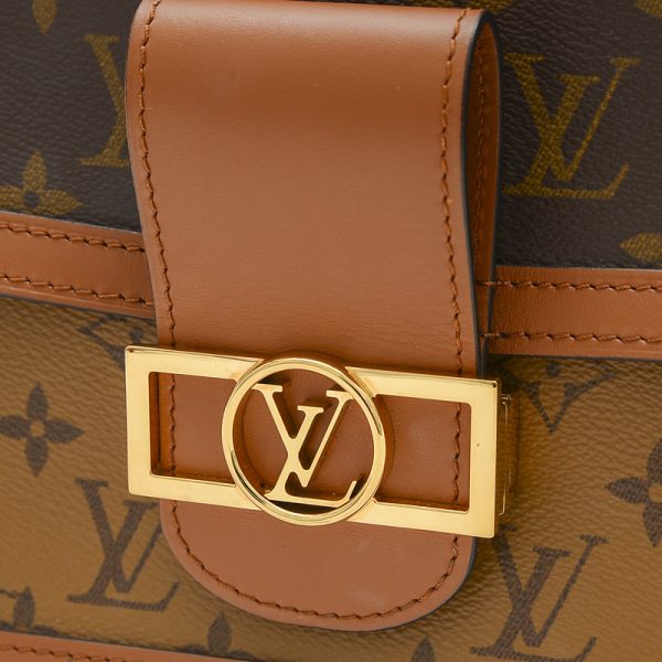 005242870 3 Louis Vuitton Monogram Reverse Dauphine Mm Shoulder Bag Canvas Brown