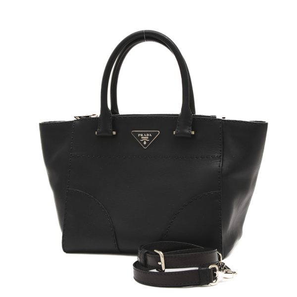 005244218 1 Prada 2way Handbag City Calf Black