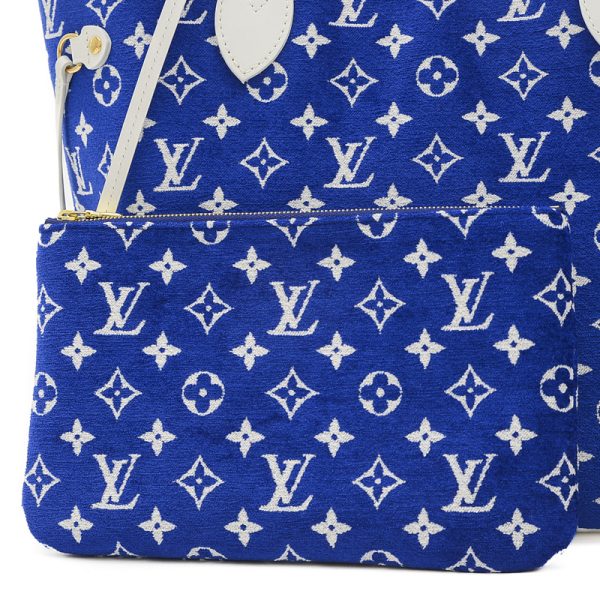 005244638 3 Louis Vuitton Neverfull MM Tote Bag Blue White