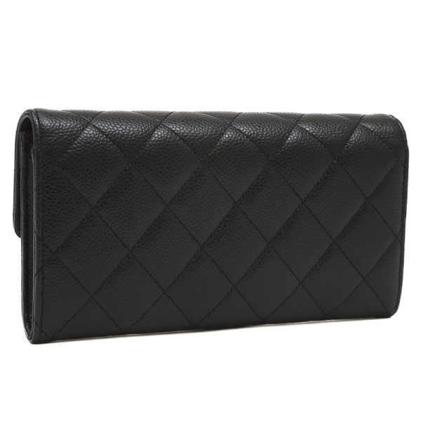 005245505 2 Chanel Matelasse Flap Long Wallet Caviar Black