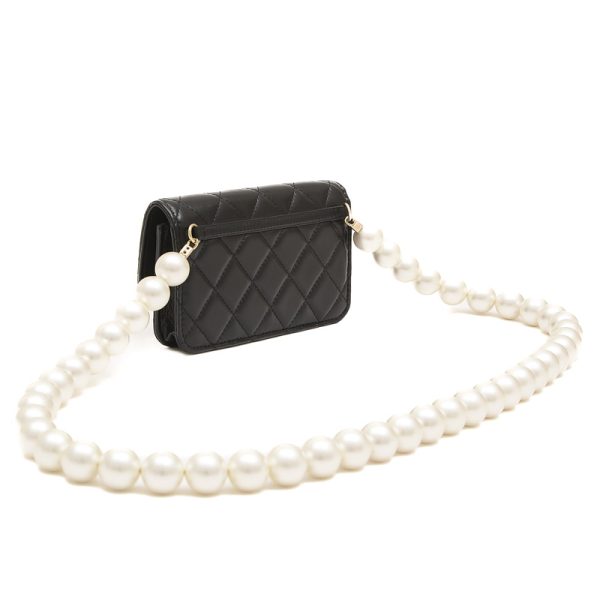 005246304 2 Chanel Matelasse Pearl Chain Shoulder Bag Black