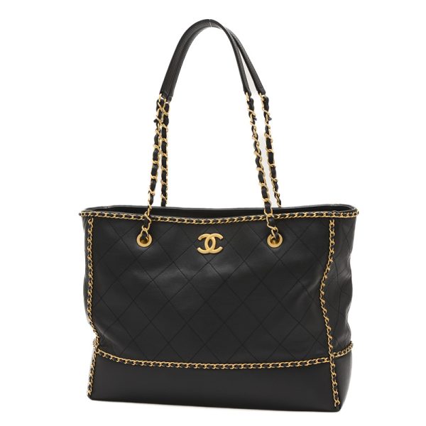 005246311 1 Chanel Matelasse Chain Around Tote Bag Black