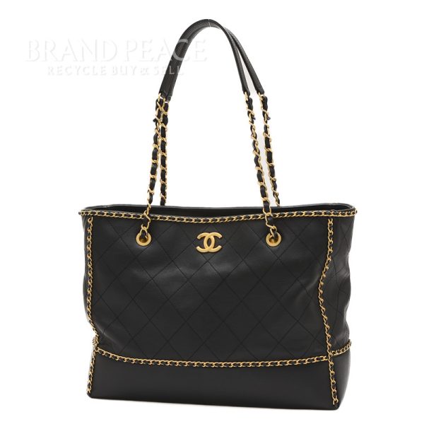 005246311 1w Chanel Matelasse Chain Around Tote Bag Black