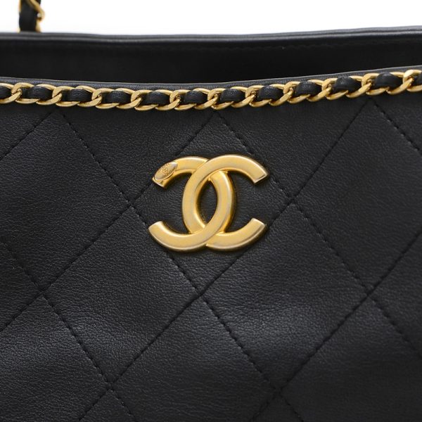 005246311 3 Chanel Matelasse Chain Around Tote Bag Black