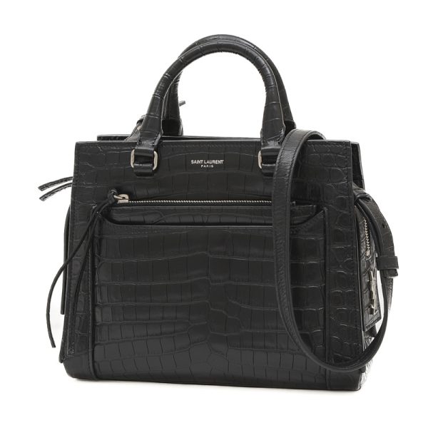 005246885 1 Saint Laurent Paris Eastside 2Way Bag Croco Embossed Black