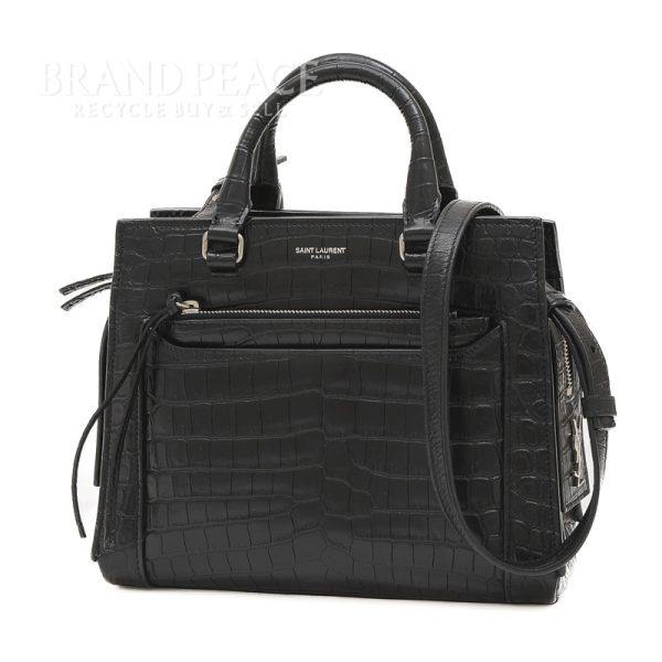 005246885 1w Saint Laurent Paris Eastside 2Way Bag Croco Embossed Black