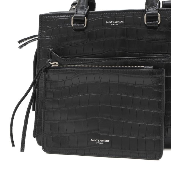 005246885 5 Saint Laurent Paris Eastside 2Way Bag Croco Embossed Black