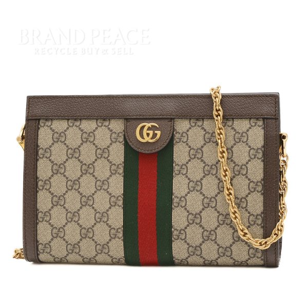 005247493 1w Gucci Ophidia Chain Shoulder Bag Canvas Beige