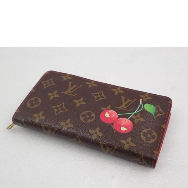 01028 3 Louis Vuitton Portomone Gap Cherry Monogram Bag Brown