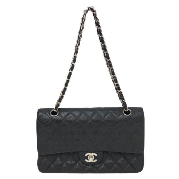 015021s 1 Chanel Matelasse 25 W Flap Caviar Skin Black