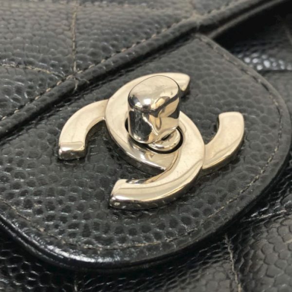 015021s 6 Chanel Matelasse 25 W Flap Caviar Skin Black