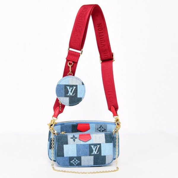 020107 901 0 Louis Vuitton Multi Pochette Accessories Shoulder Bag Denim Monogram