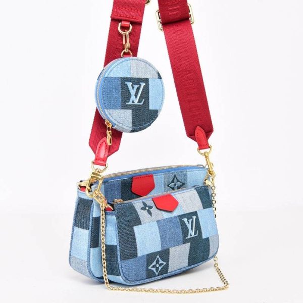 020107 901 2 Louis Vuitton Multi Pochette Accessories Shoulder Bag Denim Monogram