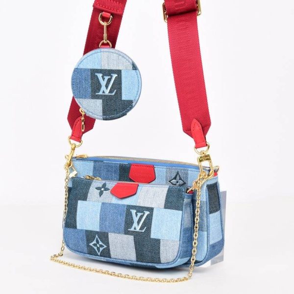 020107 901 3 Louis Vuitton Multi Pochette Accessories Shoulder Bag Denim Monogram