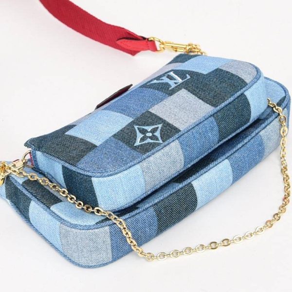 020107 901 4 Louis Vuitton Multi Pochette Accessories Shoulder Bag Denim Monogram