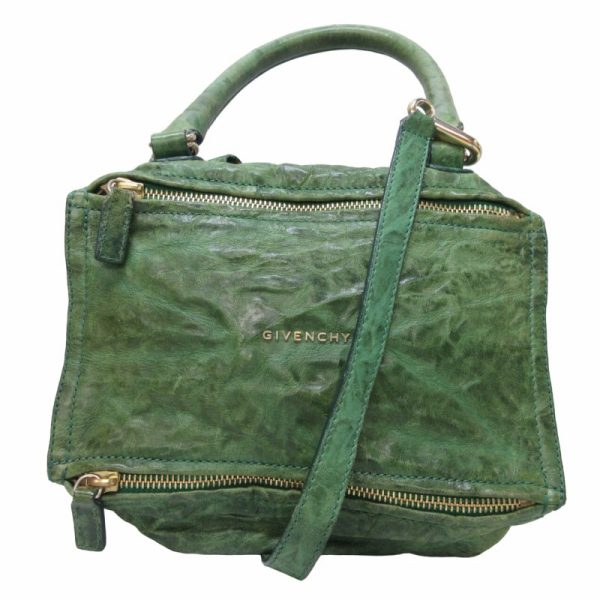 023 902406040194 1 Givenchy Pandora Bag Small 2Way Shoulder Bag Handbag Sheepskin Logo Green