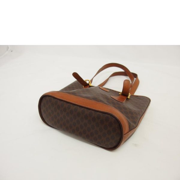 02438 3 Celine Macadam Pattern Tote Bag Brown