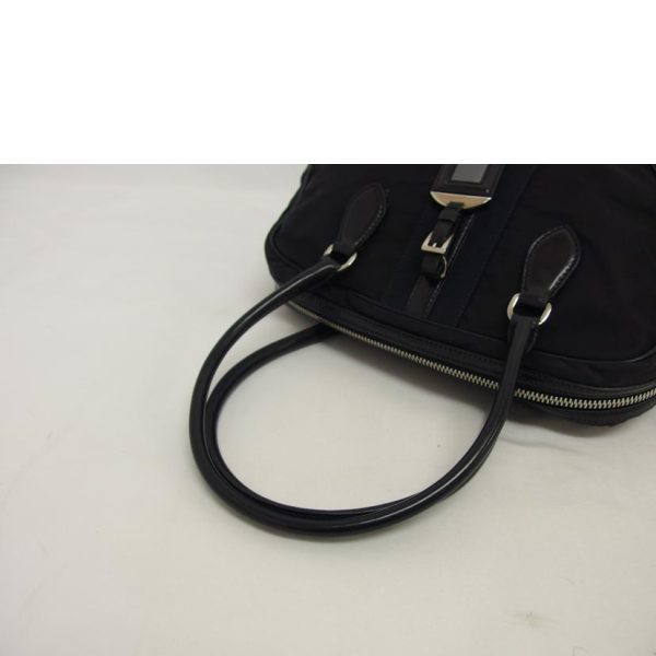 03237 4 Prada Nylon Leather Mini Boston Bag Black