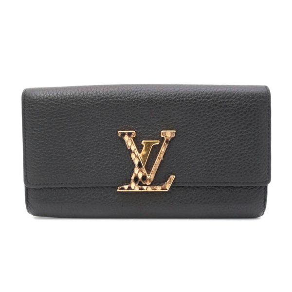 03318 1 Louis Vuitton Portefeuil Capucines Taurillon Noir Python Wallet