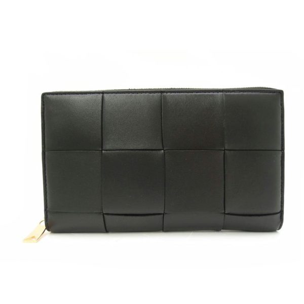 03349 1 Bottega Veneta Maxi Intrecciato Lambskin Wallet Black