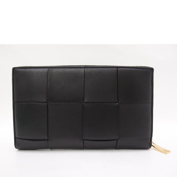 03349 2 Bottega Veneta Maxi Intrecciato Lambskin Wallet Black