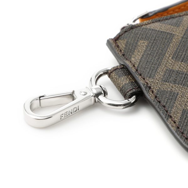 03434 Fendi Zipped Card Holder Brown