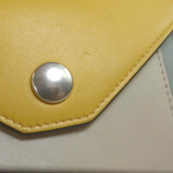 040419 4 Celine Pocket Trifold Card Holder Business Case Yellow