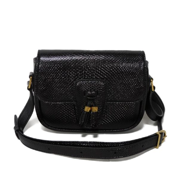 04308h 1 Celine Tassel Small Shoulder Bag Black