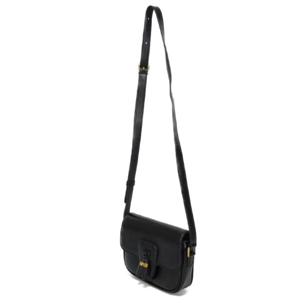 04308h 2 Celine Tassel Small Shoulder Bag Black