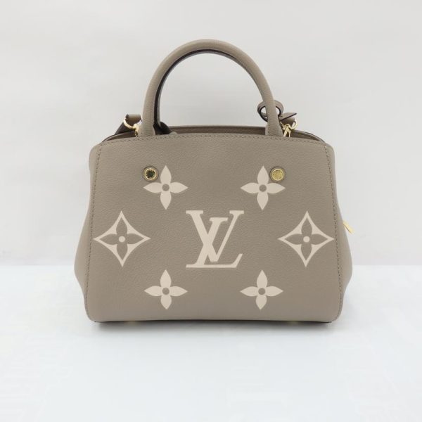 04662 2 Louis Vuitton Montaigne BB Empreinte Tourtler Bag Tourterelle Crème