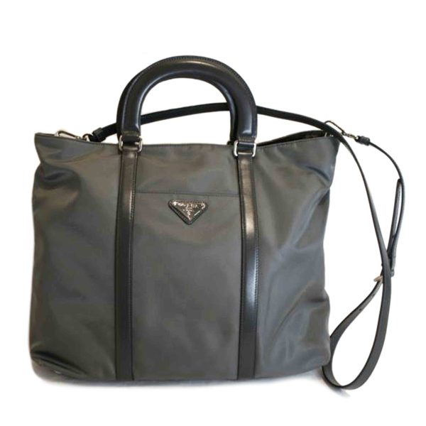 05820 1 Prada Nylon 2Way Bag Gray